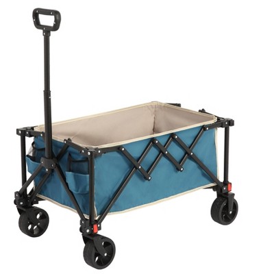 Folding Wagon Cart with All Terrain Wheels,Heavy Duty Garden Carts with Adjustable Handle