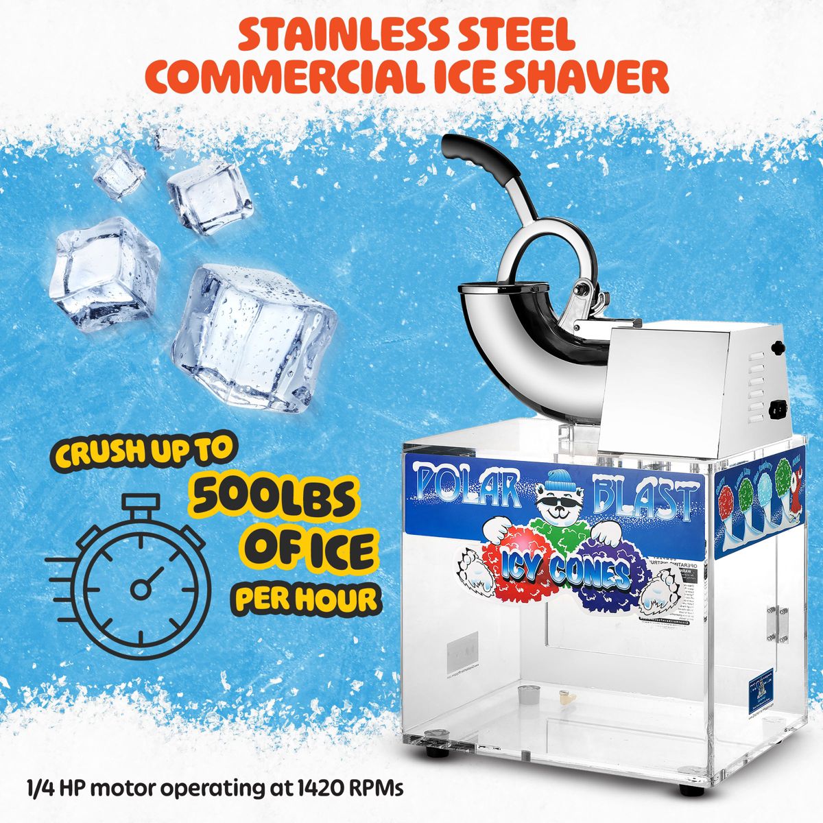 Great Northern Popcorn Heavy-Duty Commercial-Quality Ice Crusher Machine - thumbnail 3