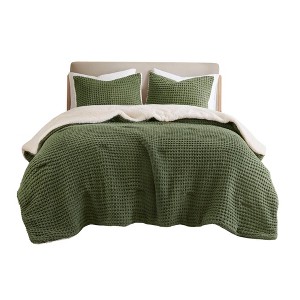 Aimee Waffle Knit  Comforter Set - 1 of 4