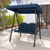 Costway 2-Person Outdoor Porch Swing Swing Loveseat with A-Shaped Metal Stand Beige/Wine/Navy/Gray/Brown - 4 of 4
