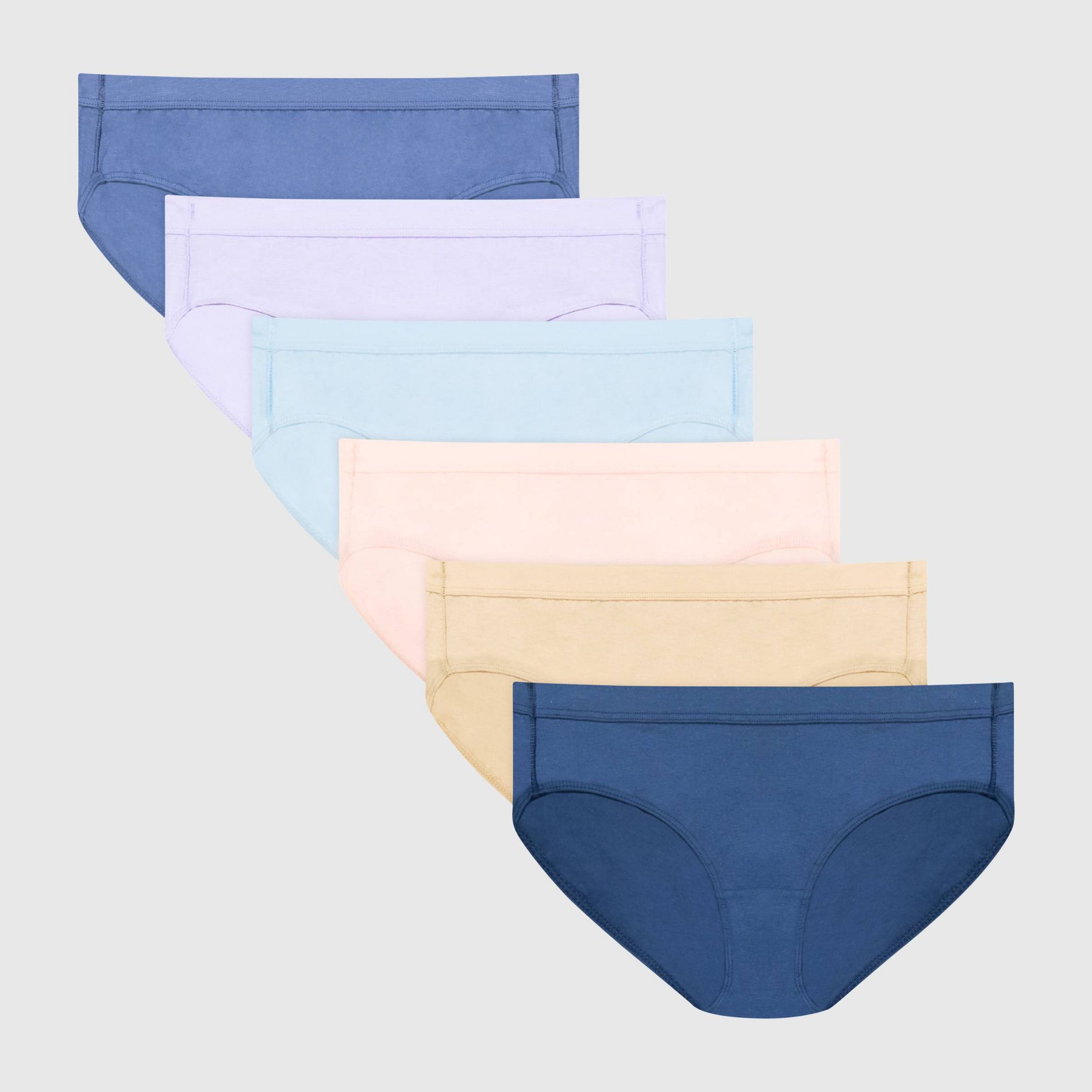 Hanes Women's 6pk Pure Comfort Organic Cotton Hipster Underwear - Colors May Vary 7: Solid Knit Mid Rise