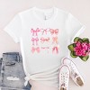 Simply Sage Market Women's Coquette Pink Bow Chart Short Sleeve Graphic Tee - 3 of 3
