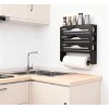 Racxily 3-Section Bamboo Kitchen Organizer:Wrap Dispenser with Paper Towel Holder,Cutter & Rack ¨CStores Foil/Plastic Wrap,for Countertop/Wall-Mount - 4 of 4
