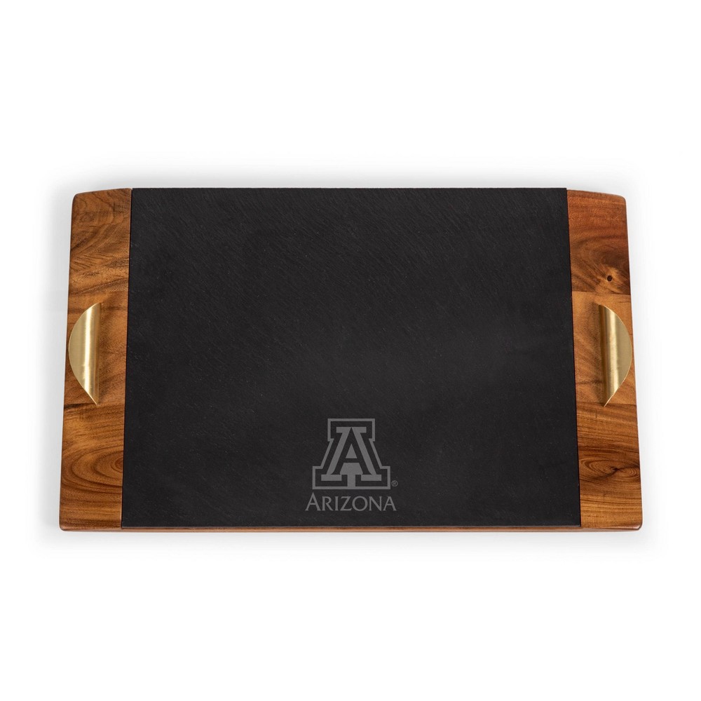 Photos - Serving Pieces NCAA Arizona Wildcats Covina Acacia Wood and Slate Black with Gold Accents