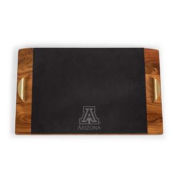 NCAA Arizona Wildcats Covina Acacia Wood and Slate Black with Gold Accents Serving Tray