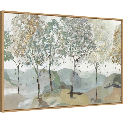 Breezy Landscape Trees Canvas Print with Floating Frame