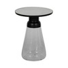 Modern Accent Side Table - Marble Top with Clear Base - Metal & Stone Contemporary End Table for Bedroom, Home & Office - 21" Black & White - 4 of 4