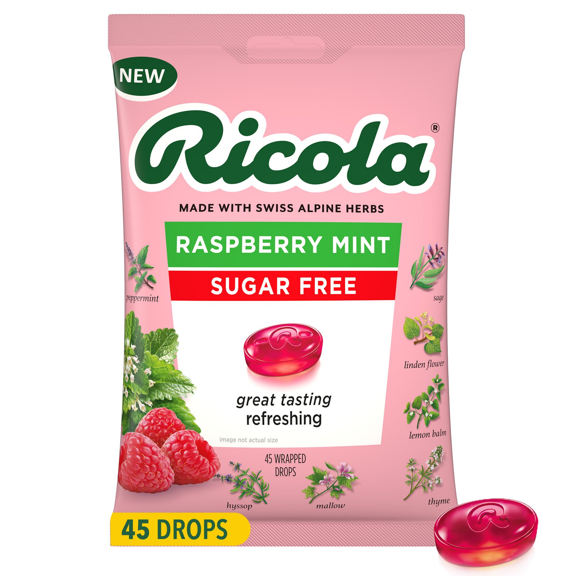 Ricola Cough Drops - Raspberry Mint - 45ct