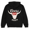 Mens Coors Banquet Rodeo Horns Logo Front and Back Print Hoodie - 3 of 4