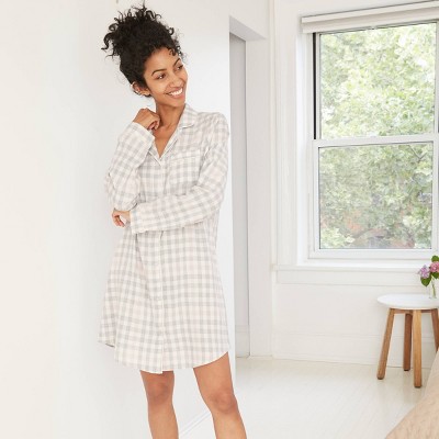 long plaid flannel nightgown