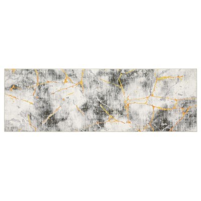 Washable Area Rug Contemporary Abstract Rug for Bedroom with Non Slip Backing Low Pile Soft Marble Printed Floor Carpet