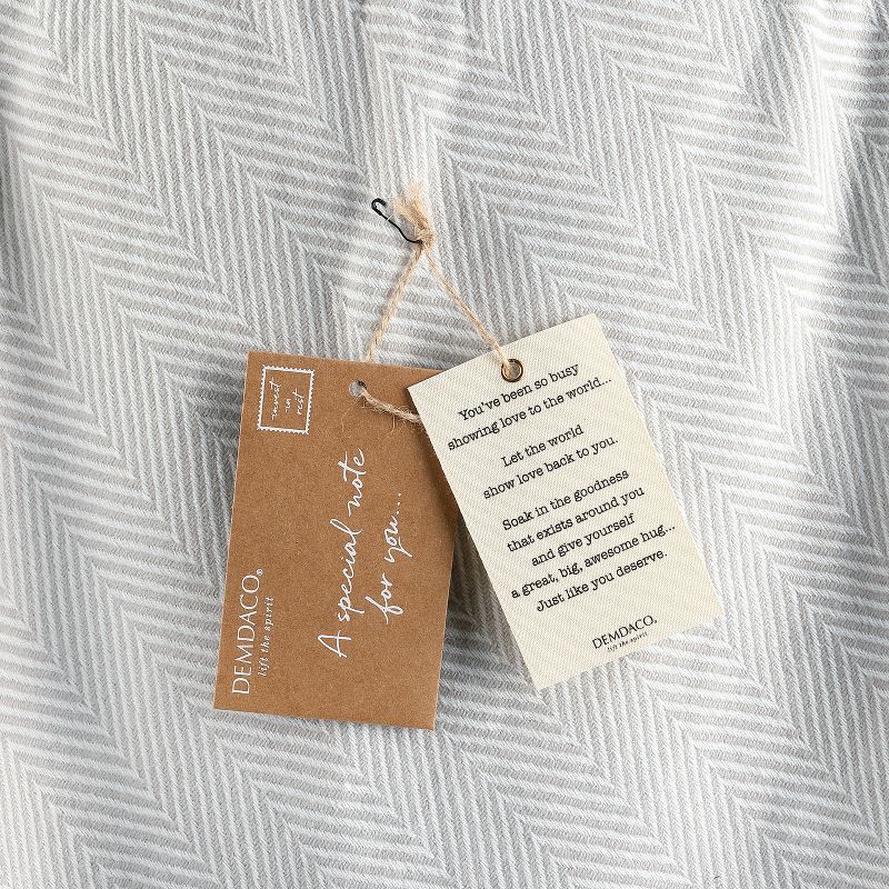 DEMDACO Dove Gray/Cream Blanket Wrap 81 x 39 - Grey, 3 of 6