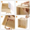 Unique Bargains Unfinished Wooden Display Case with Acrylic Handle for Collectibles - 3 of 4