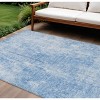 Denim Blue And Ivory Abstract Washable Indoor Outdoor Area Rug - 2 of 4