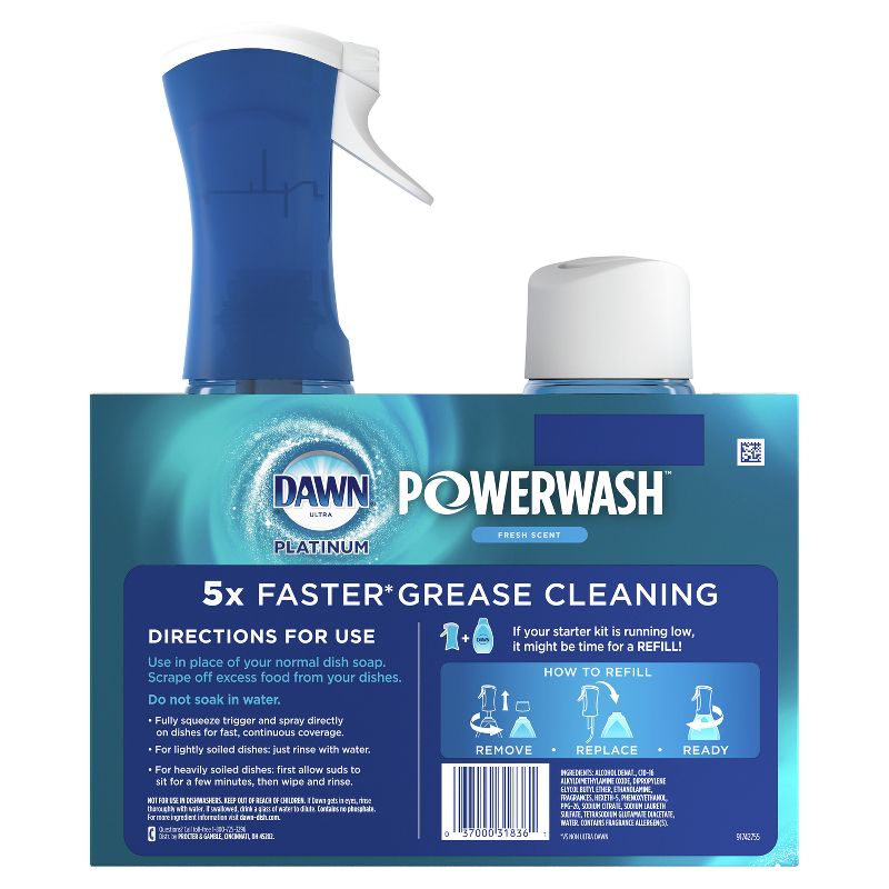 Dawn Fresh Scent Platinum Powerwash Dish Spray, Dishwashing Dish Soap - Bundle - 16 fl oz, 3 of 22
