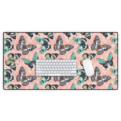 Heather Dutton Mariposa Boho Butterflies Pink Desk Mat - Deny Designs