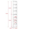 Lycvki 8-Tier Tall Narrow Decorative Bookshelf Storage Cabinet with Adjustable Shelves - image 4 of 4