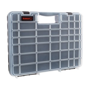 Fleming Supply Portable Storage Case with Secure Locks and 55 Small Compartments - Black, Clear - 1 of 4