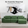 Convertible L-Shaped Sectional Sofa Bed,Corduroy Modular Couch with Memory Foam,No Assembly Required for Living Room or Apartment-Baofuwish - 3 of 4