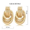 Gold Plated Chunky Gold Earrings for WomenKnot Link Circle Statement Drop Dangle Earrings Studs Trendy Jewelry - 2 of 4