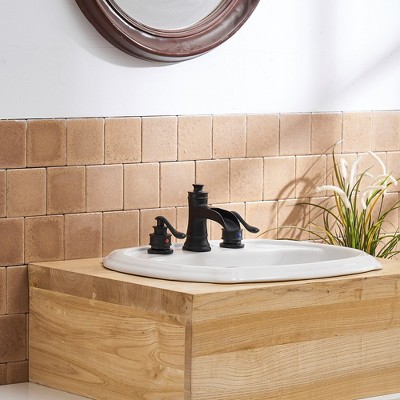 Matte Black 8-Inch Widespread Waterfall Bathroom Faucet