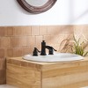 BWE 8 in. Waterfall Widespread 2-Handle Bathroom Faucet With Drain Assembly in Spot Resist Black - 3 of 4