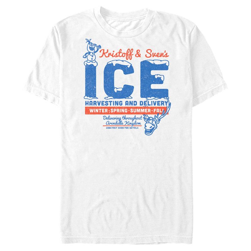 Men's Frozen Kristoff & Sven's Ice Harvesting And Delivery T-Shirt, 1 of 4