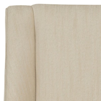 Elegant Beige Linen Upholstered Parsons Side Chair with Silver Nailheads