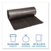 Boardwalk Low-Density Waste Can Liners, 60 gal, 0.65 mil, 38" x 58", Black, 25 Bags/Roll, 4 Rolls/Carton - image 2 of 4