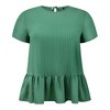 Women's Plus Size Summer Casual Short Sleeve Crew Neck Loose Fit Flowy Babydoll Blouses - GRACE & GRANDEUR - 4 of 4