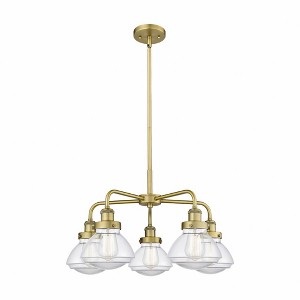 Olean - 5 Light Stem Hung Chandelier In Art Deco Style-13.5 Inches Tall and 24.5 Inches Wide - 1 of 1