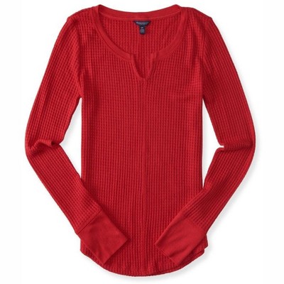Aeropostale Womens Waffle-Knit Pullover Sweater