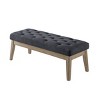 Itopfox Velvet Upholstered Tufted Entryway Bench with Solid Wood Legs, Padded Seat Ottoman for Bedroom or Living Room - 4 of 4