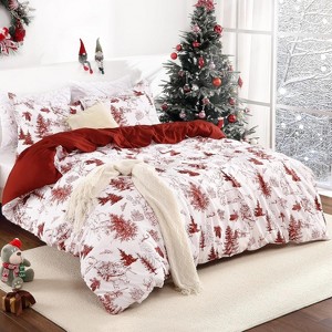GustoWave Christmas Holiday Decorative Duvet Cover and Pillow Shams Set, Bedding Set - 1 of 4
