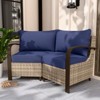 EAGLE PEAK Coastal Vista Patio Outdoor Wicker Love Seat, Patio Conversation Set Wicker Rattan Sofa Chair Set - 2 of 4
