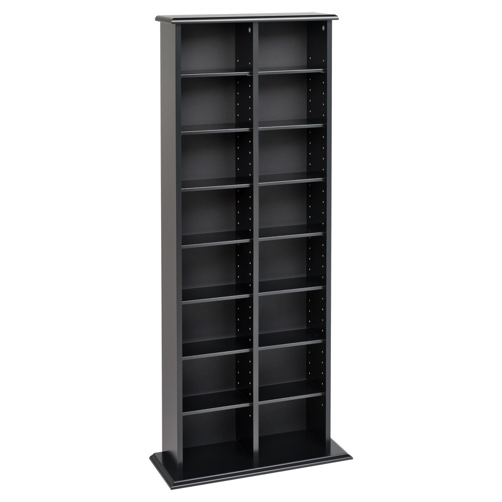 Photos - Display Cabinet / Bookcase Double Media Storage Tower - Black - Prepac