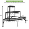 Tangkula Metal Plant Stand Flower Pot Plant Display Holder 3-Tier Rack Perfect for Patio Garden Balcony - 3 of 4