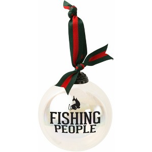 Pavilion Gift Company - Fishing People - 4" Iridescent Glass Ornament - Tree Ornaments - 1 of 4