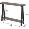 2-Tier Console Table with Storage, 43.3" Narrow Farmhouse Entryway Table with Metal Frame, Sofa Table for Hallway, Living Room, Bedroom - 2 of 4