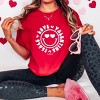 S.W.Smiley Peace Love Valentine Smiley - Women's Garment Dyed Graphic T-Shirt - 3 of 4