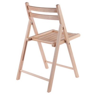 Natural Wood Armless Folding Reception Chairs, Set of 4