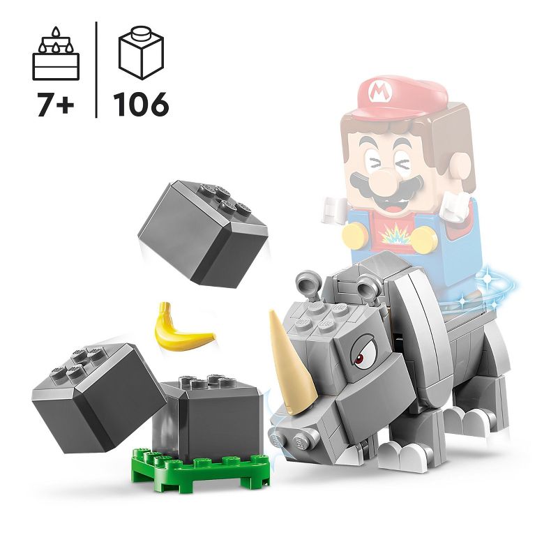 LEGO Super Mario Rambi the Rhino Expansion Set Building Toy 71420, 4 of 8