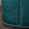 Jaewon Studded Velvet Ottoman Teal - Christopher Knight Home - 4 of 4