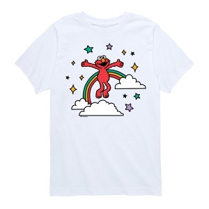 Boys' - Sesame Street - Elmo With Rainbow Short Sleeve Graphic T-Shirt - 1 of 4