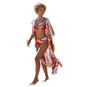 VENUS Womens Long Kimono Cover-Up  -  M, Desert Agate Cool - 1 of 4