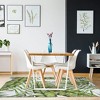Area Rug Palm Tree Leaf Washable Area Rug, Non Slip Low Profile, Green - 3 of 4
