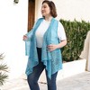 Anna-Kaci Women's Plus Size Boho Open Front Crochet Cover Up Sleeveless Shawl Cardigan Vest - 4 of 4