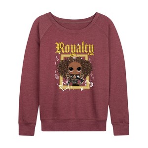 Women's - LOL Surprise! - Royal Bee Lightweight French Terry Wide Neck Long Sleeve Shirt - 1 of 4