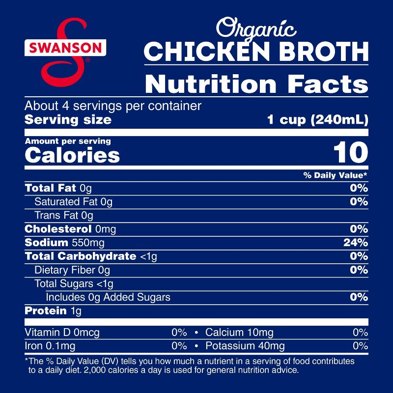 Swanson 100% Natural Gluten Free Organic Free-Range Chicken Broth - 32 fl oz, 3 of 15