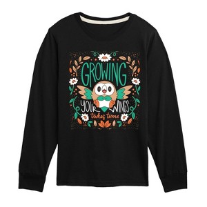 Boys' - Pokémon - Rowlet Growing Your Wings Takes Time Long Sleeve Graphic T-Shirt - 1 of 3